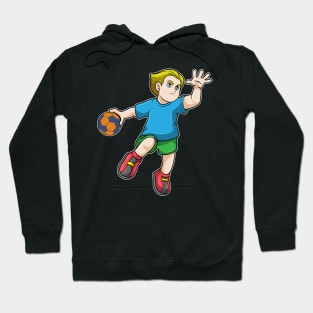 Boy at Jumping throw with Handball Hoodie